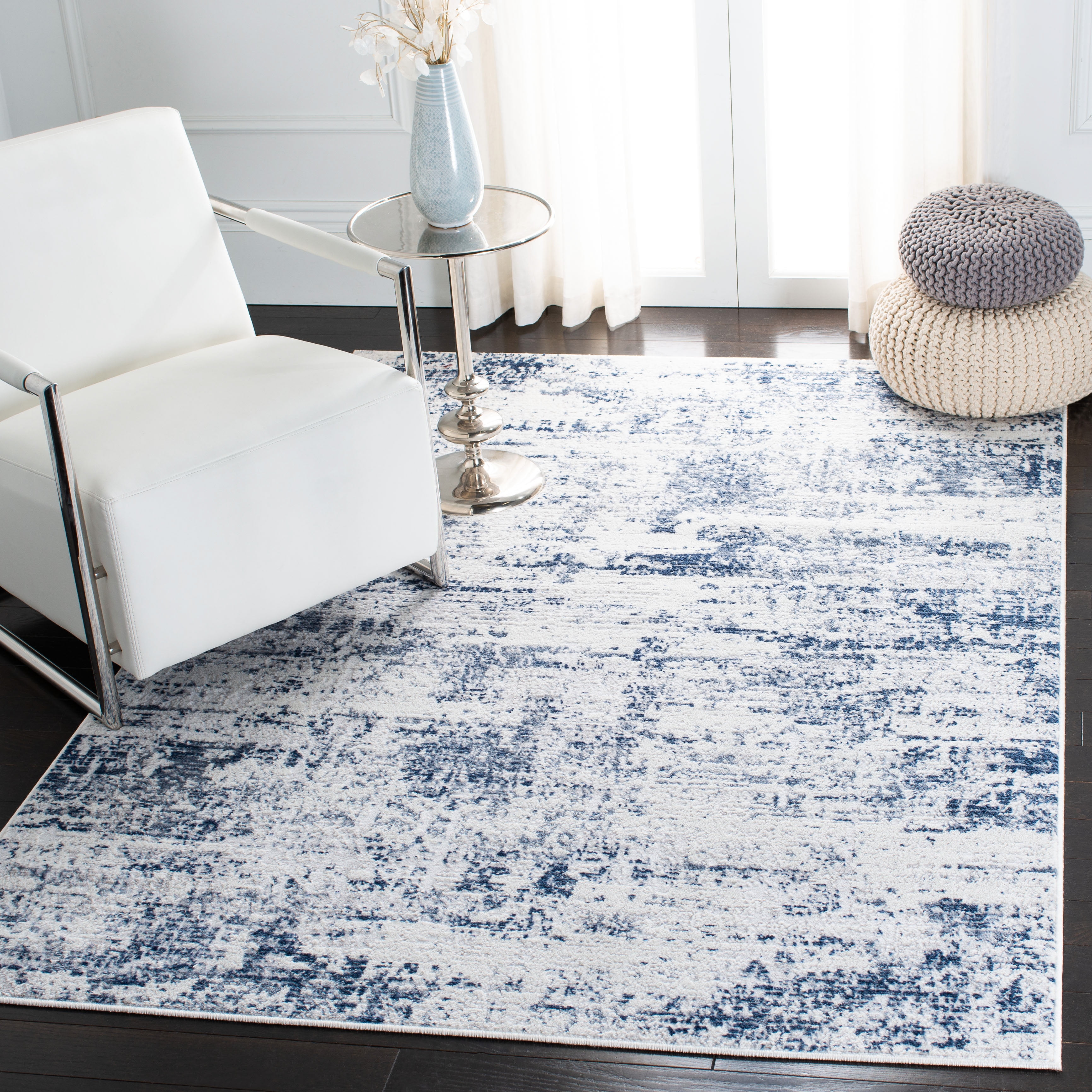SAFAVIEH Amelia Ian Abstract Area Rug, Ivory/Navy, 6' x 9' - Walmart.com