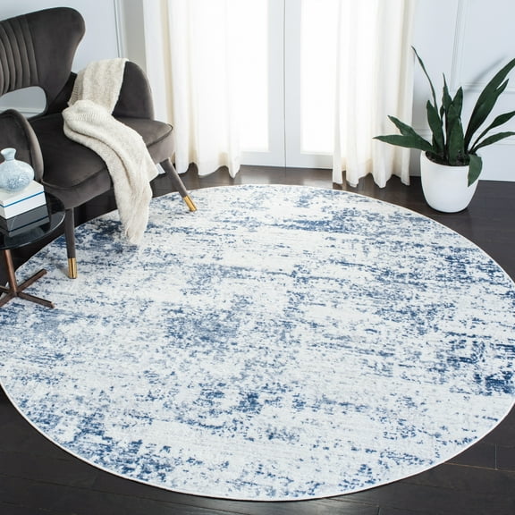 Safavieh Amelia Ian Abstract Area Rug, Ivory/Navy, 9' x 9' Round