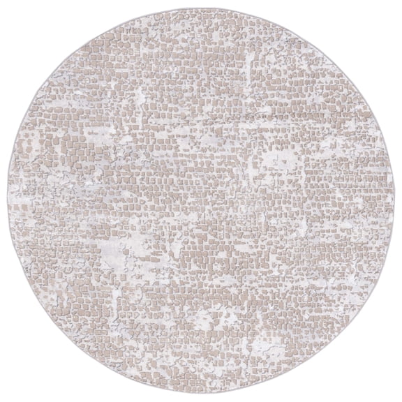 SAFAVIEH Amelia Jimmy Dot-Print Area Rug, Beige/Gray, 6'7" x 6'7" Round