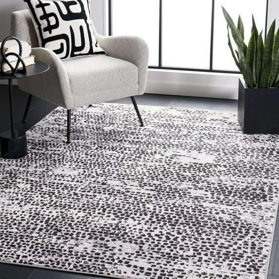 SAFAVIEH Amelia Jimmy Dot-Print Area Rug, Charcoal/Gray, 4'5" x 6'5"
