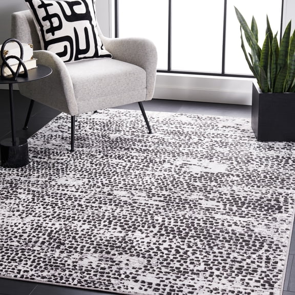 SAFAVIEH Amelia Jimmy Dot-Print Area Rug, Charcoal/Gray, 9' x 12'