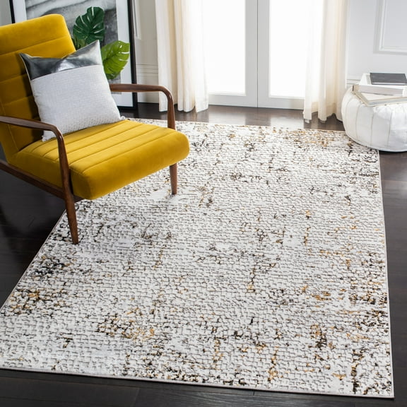 SAFAVIEH Amelia Jimmy Dot-Print Area Rug, Gray/Gold, 8' x 10'