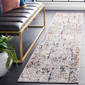 SAFAVIEH Amelia Jimmy Dot-Print Runner Rug, Gray/Light Gray, 2' x 8'