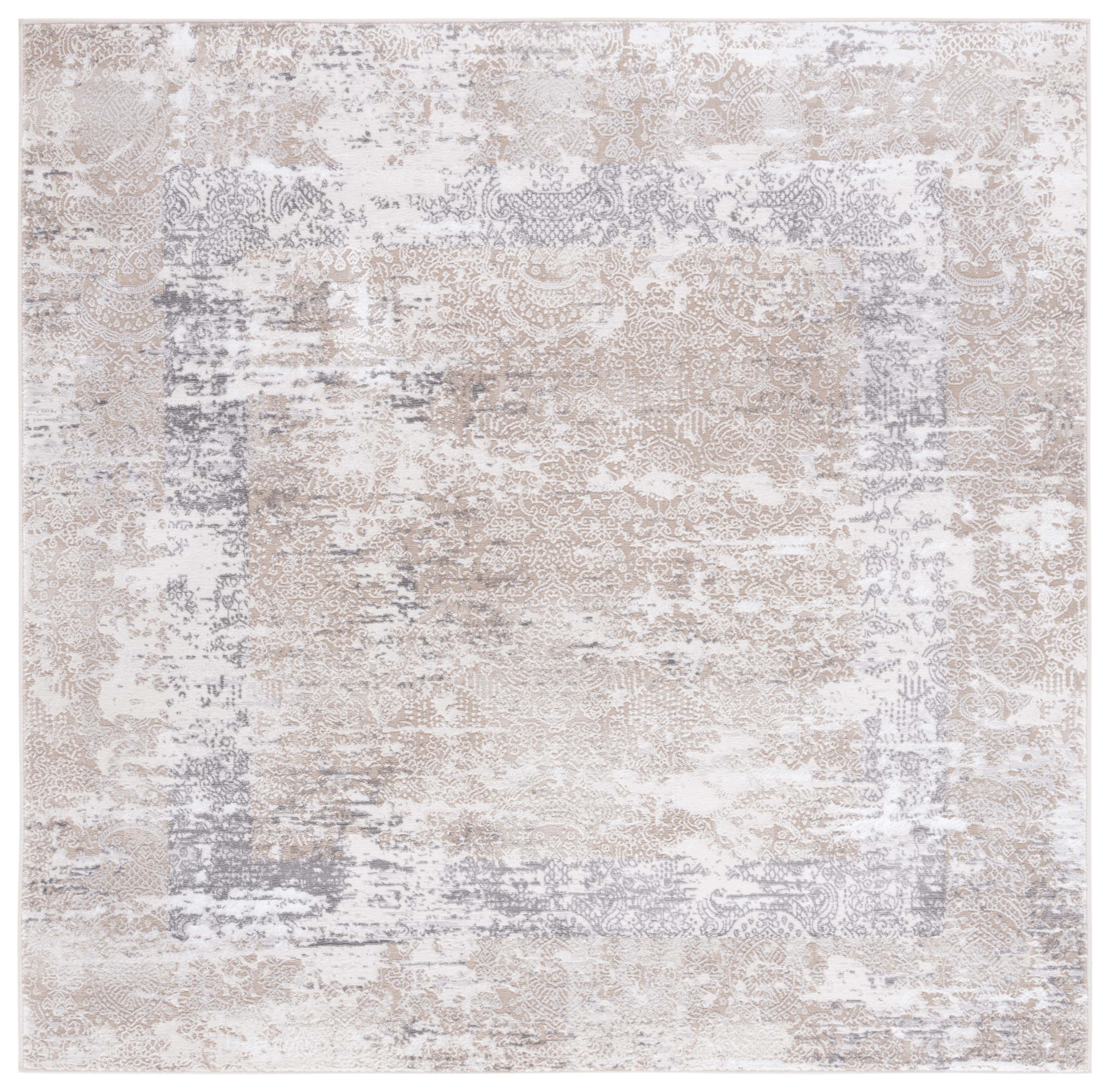 Amelia Dreamy Gray 6'7" Square Hand-Knotted Area Rug