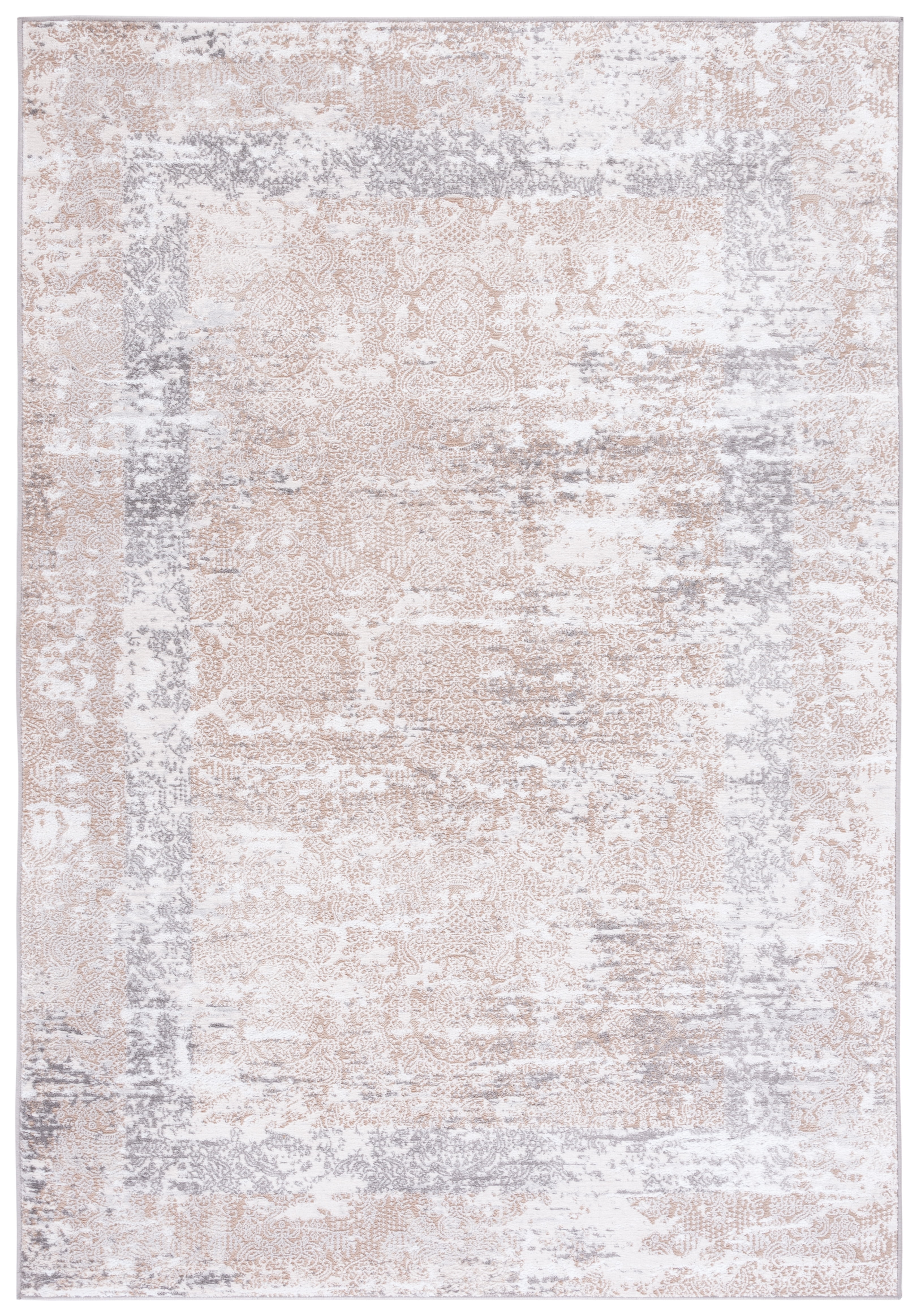 Amelia Abstract Beige & Gray 8' x 10' Synthetic Area Rug