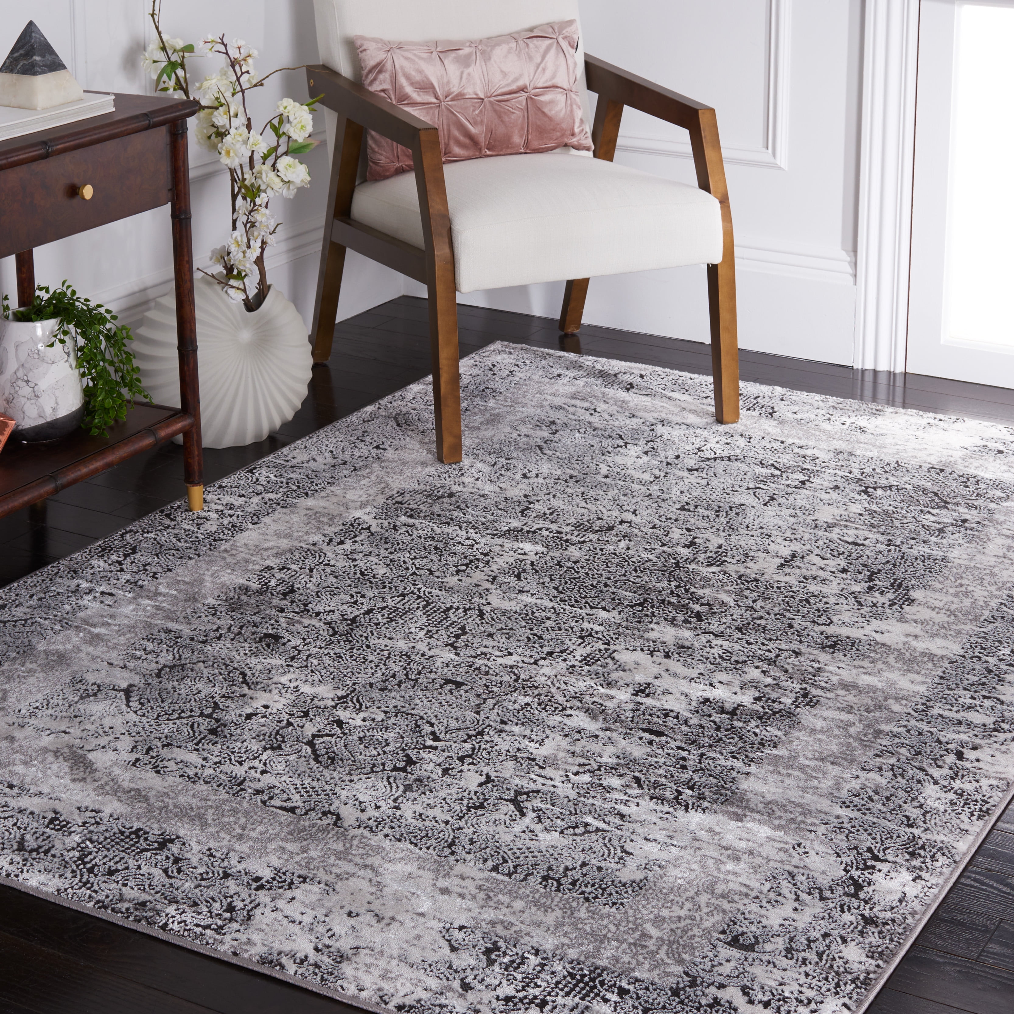 SAFAVIEH Amelia Lalit Abstract Area Rug, Gray/Charcoal, 5'5" x 7'7"