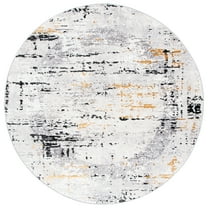 SAFAVIEH Amelia Lalit Abstract Area Rug, Grey/Gold, 8' x 8' Round
