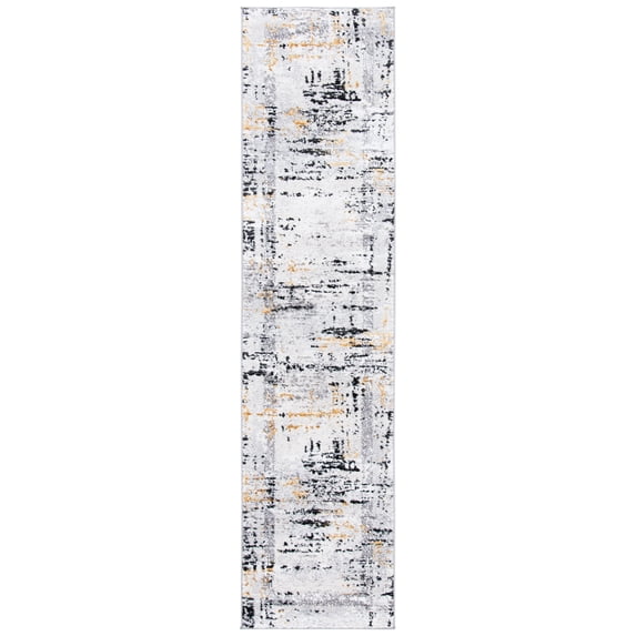 SAFAVIEH Amelia Lalit Abstract Runner Rug, Gray/Gold, 2' x 6'