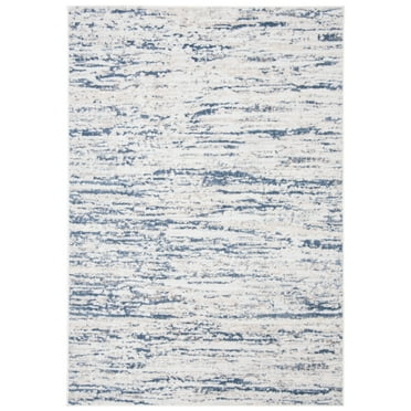 SAFAVIEH Amelia Lester Abstract Area Rug, Ivory/Blue, 5'3" x 7'6"