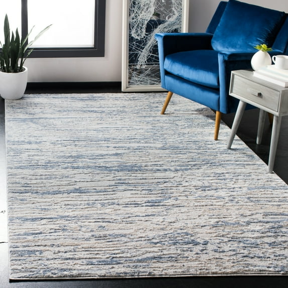 SAFAVIEH Amelia Lester Abstract Area Rug, Ivory/Blue, 6' x 8'
