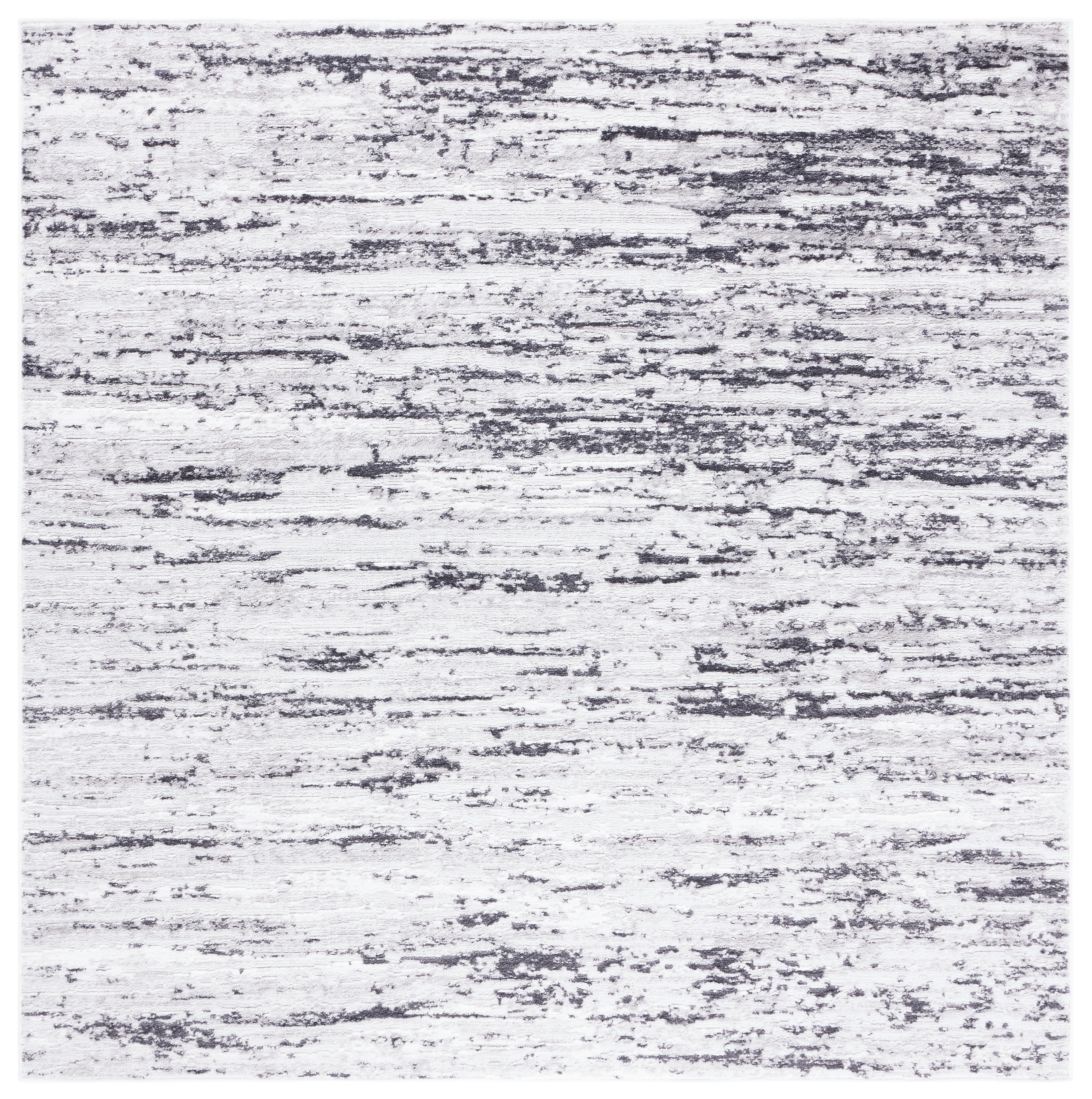 Elysian Light Grey and Charcoal Hand-Knotted 3' Square Rug