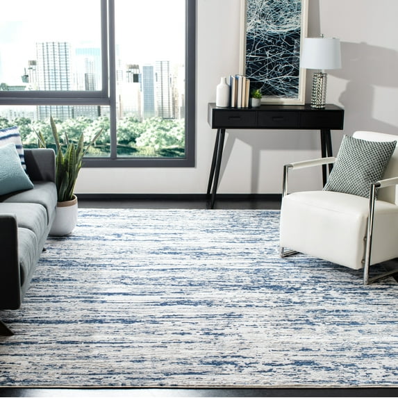 SAFAVIEH Amelia Lester Abstract Area Rug, Gray/Navy, 11' x 15'