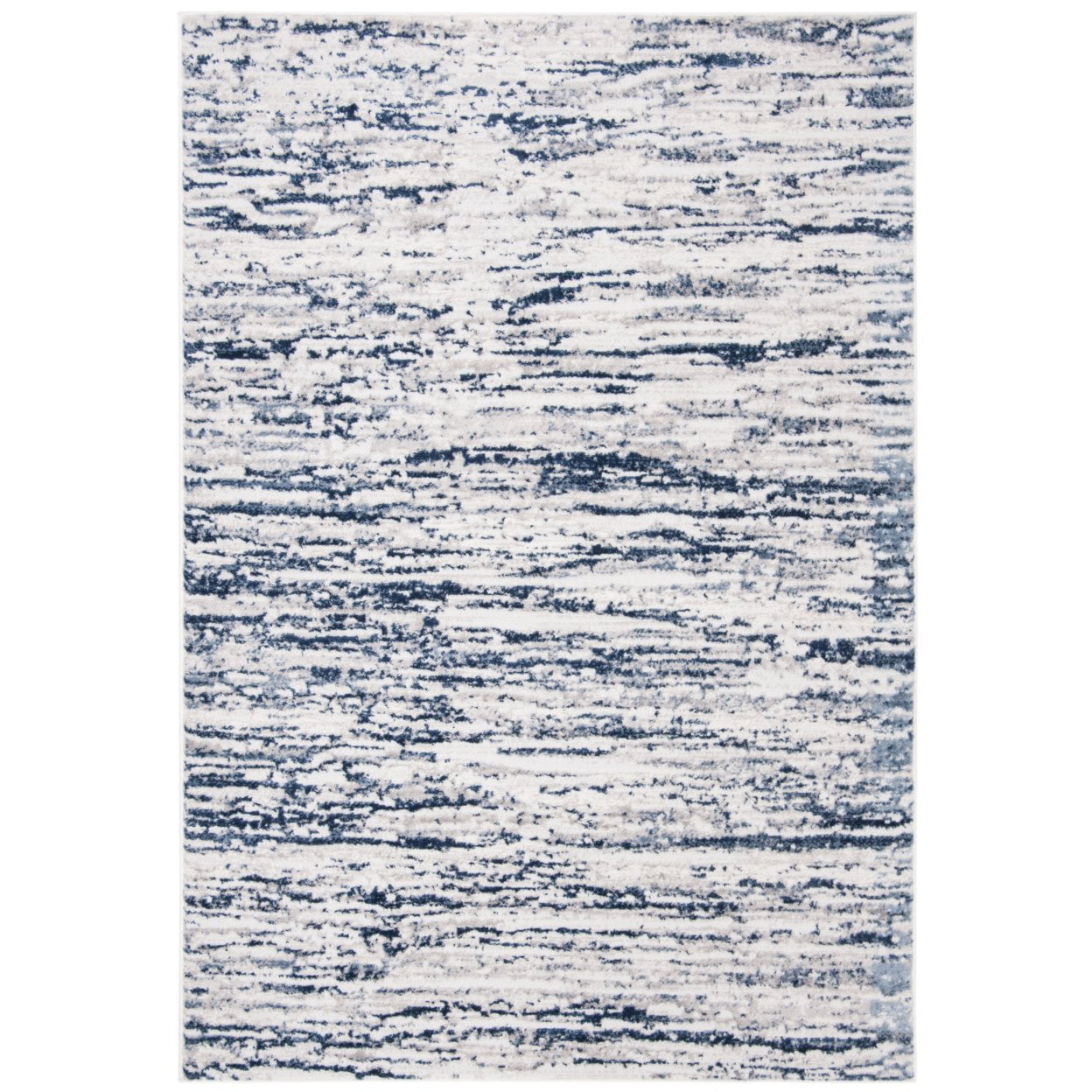 Amelia Grey/Navy 59" Square Hand-Knotted Easy Care Area Rug