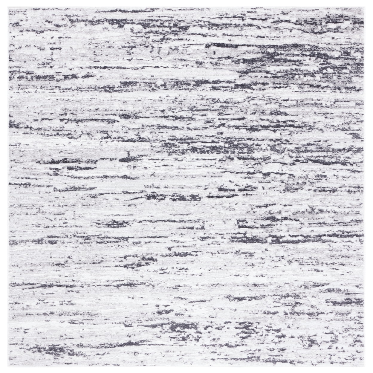 Amelia Light Grey and Charcoal Square Synthetic Area Rug