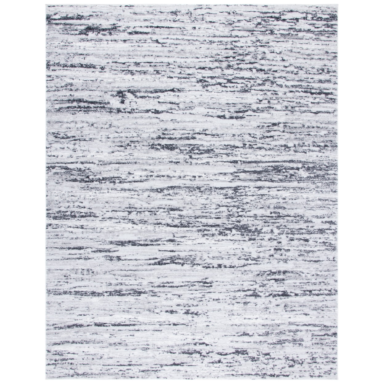 Light Grey/Charcoal Easy Care Synthetic 9' x 12' Area Rug