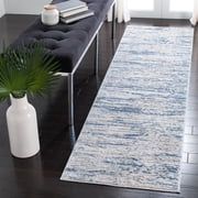 SAFAVIEH Amelia Lester Abstract Runner Rug, Ivory/Blue, 2'2" x 8'