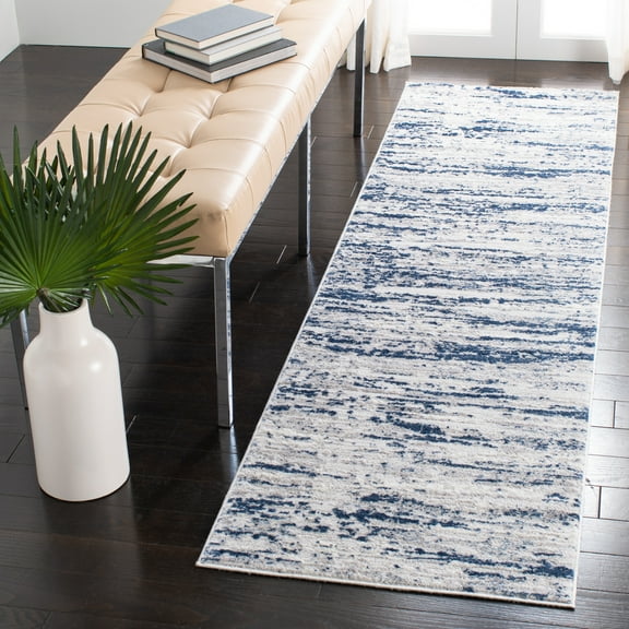 SAFAVIEH Amelia Lester Abstract Runner Rug, Gray/Navy, 2'2" x 6'