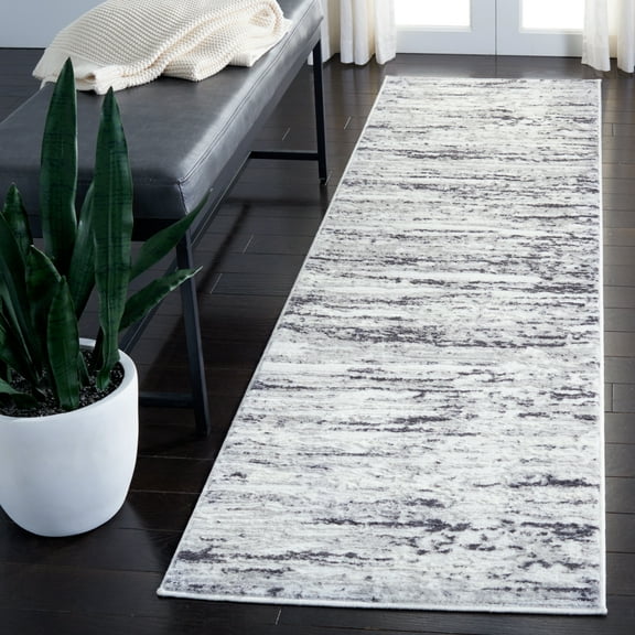 SAFAVIEH Amelia Lester Abstract Runner Rug, Light Gray/Charcoal, 2'2" x 6'