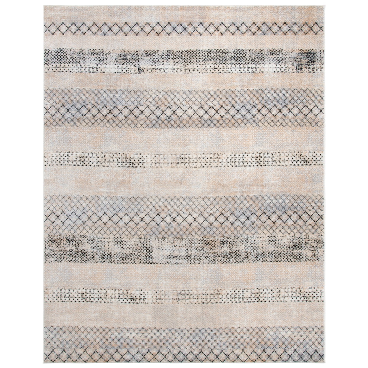 Amelia 8' x 10' Grey and Gold Synthetic Reversible Area Rug