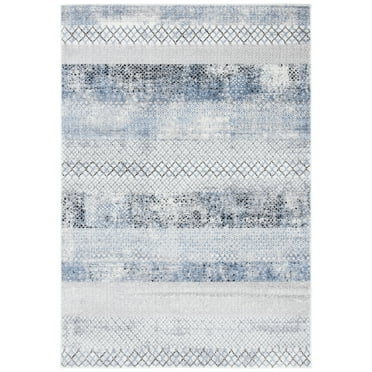 SAFAVIEH Amelia Manuel Distressed Southwestern Area Rug, Grey/Light Blue, 6' x 9'