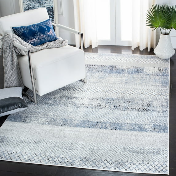 SAFAVIEH Amelia Manuel Geometric Area Rug, Gray/Light Blue, 2'2" x 4'