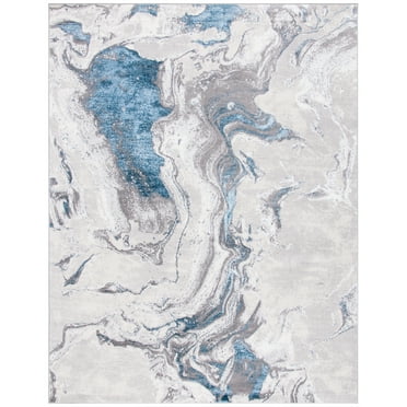SAFAVIEH Amelia Morven Abstract Marble Area Rug, Grey/Blue, 5'5" x 7'7"