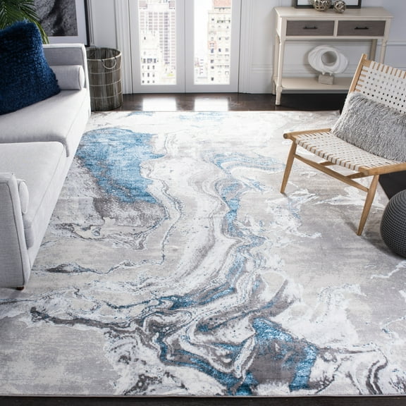 SAFAVIEH Amelia Morven Abstract Area Rug, Gray/Blue, 5'5" x 7'7"