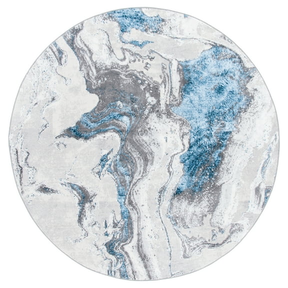 SAFAVIEH Amelia Morven Abstract Area Rug, Gray/Blue, 6'7" x 6'7" Round