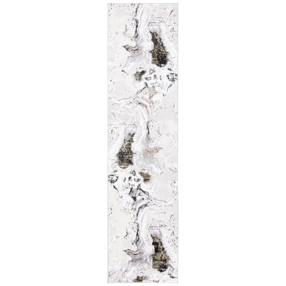 SAFAVIEH Amelia Morven Abstract Runner Rug, Gray/Gold, 2' x 6'