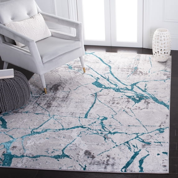 SAFAVIEH Amelia Pemala Abstract Area Rug, Gray/Aqua, 3' x 5'
