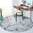 thumbnail image 1 of SAFAVIEH Amelia Pemala Abstract Area Rug, Gray/Aqua, 6'7" x 6'7" Round, 1 of 11