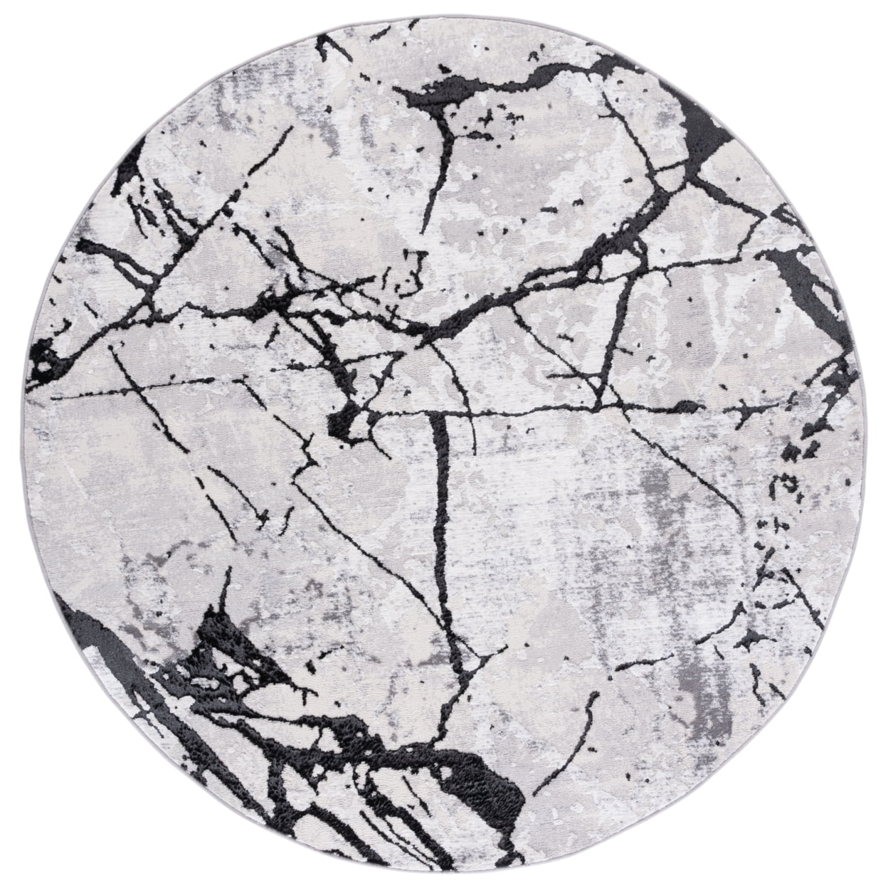 Amelia 3' x 5' Gray and Black Abstract Area Rug