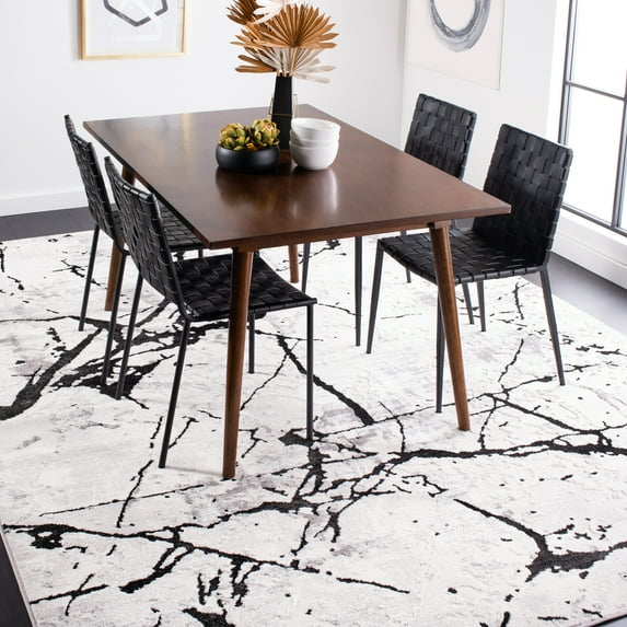 SAFAVIEH Amelia Pemala Abstract Area Rug, Gray/Black, 8' x 8' Square