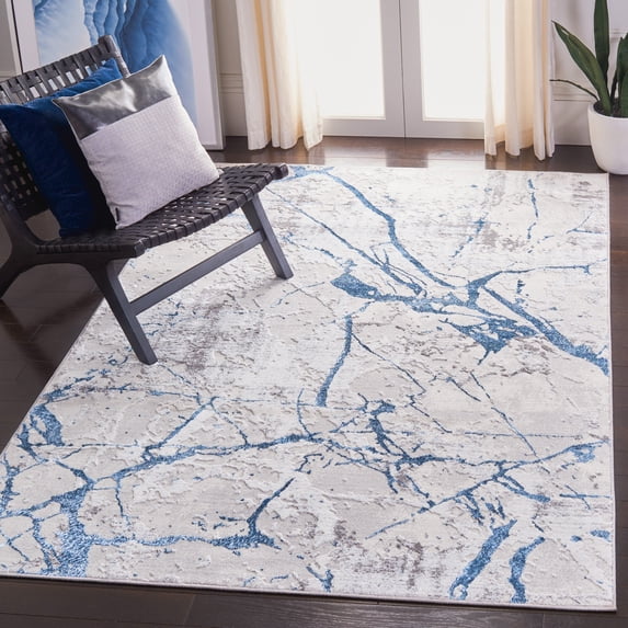SAFAVIEH Amelia Pemala Abstract Area Rug, Gray/Blue, 3' x 3' Square