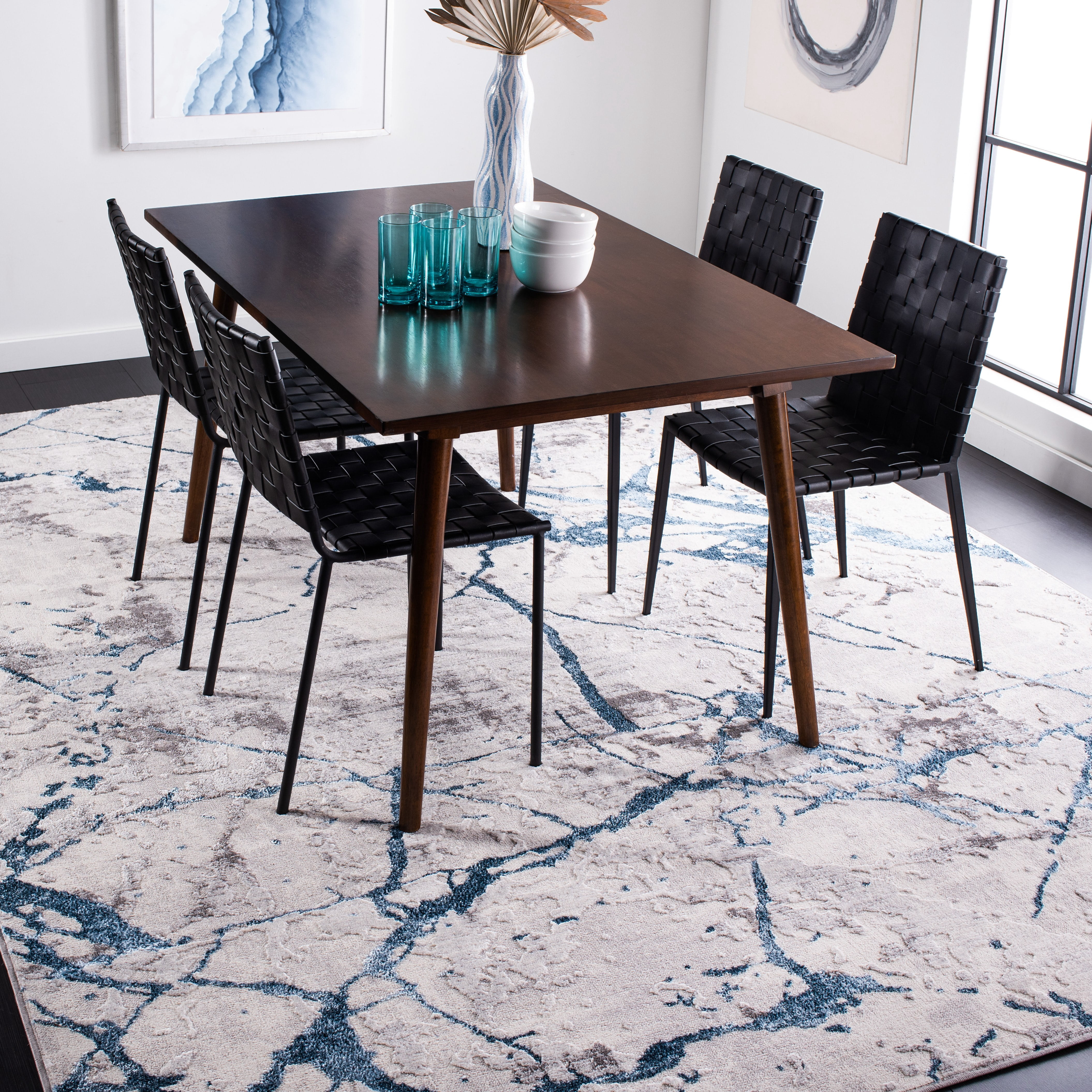 SAFAVIEH Amelia Pemala Abstract Area Rug, Gray/Blue, 9' x 12'
