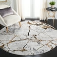 thumbnail image 1 of SAFAVIEH Amelia Pemala Abstract Area Rug, Gray/Gold, 3' x 3' Round, 1 of 10