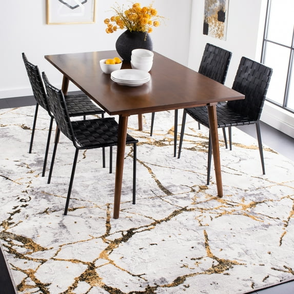 SAFAVIEH Amelia Pemala Abstract Area Rug, Gray/Gold, 9' x 12'