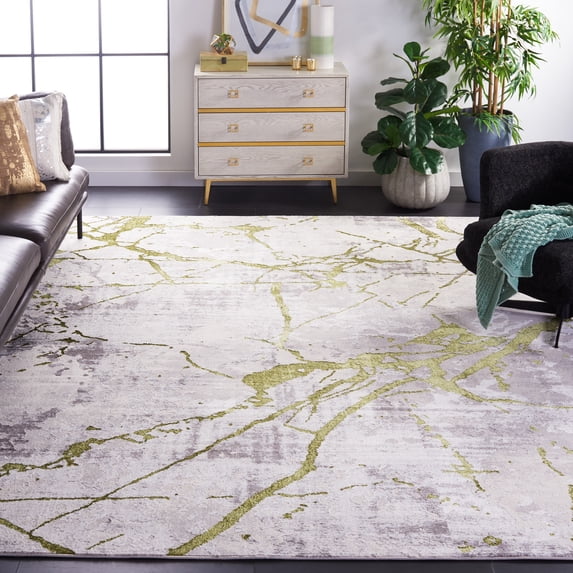 SAFAVIEH Amelia Pemala Abstract Area Rug, Gray/Green, 8' x 10'