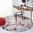 thumbnail image 1 of SAFAVIEH Amelia Pemala Abstract Area Rug, Gray/Red, 6'7" x 6'7" Round, 1 of 11