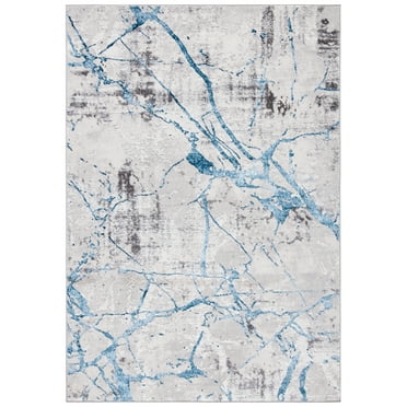 SAFAVIEH Amelia Pemala Abstract Marble Area Rug, Grey/Blue, 5'5" x 7'7"