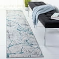 thumbnail image 1 of SAFAVIEH Amelia Pemala Abstract Runner Rug, Gray/Aqua, 2' x 8', 1 of 11