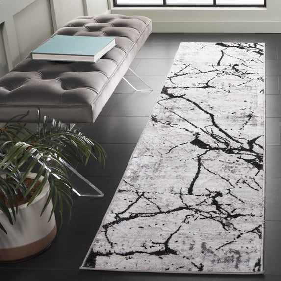 SAFAVIEH Amelia Pemala Abstract Runner Rug, Gray/Black, 2' x 8'
