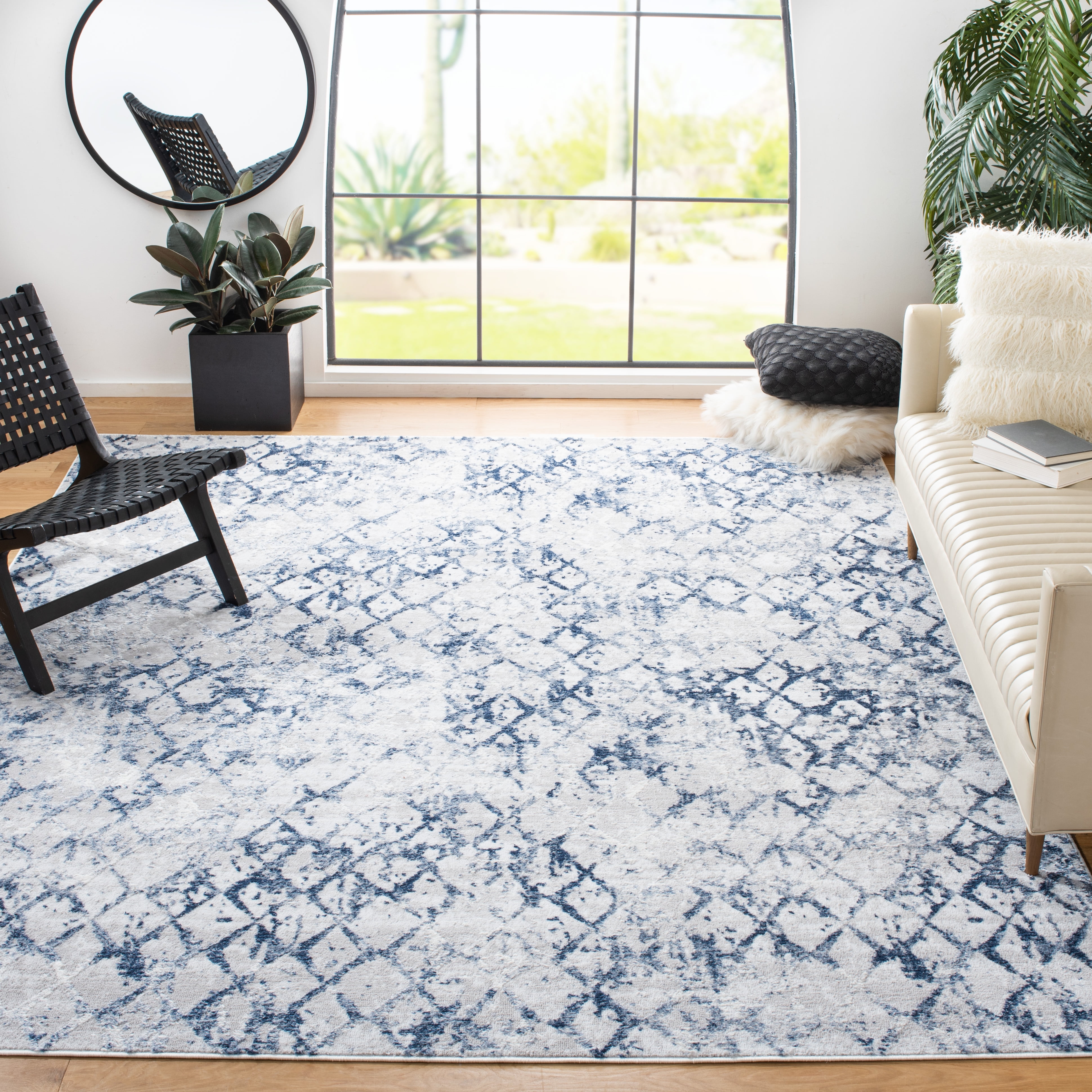 SAFAVIEH Amelia Roslyn Abstract Area Rug, Gray/Navy, 11' x 15'
