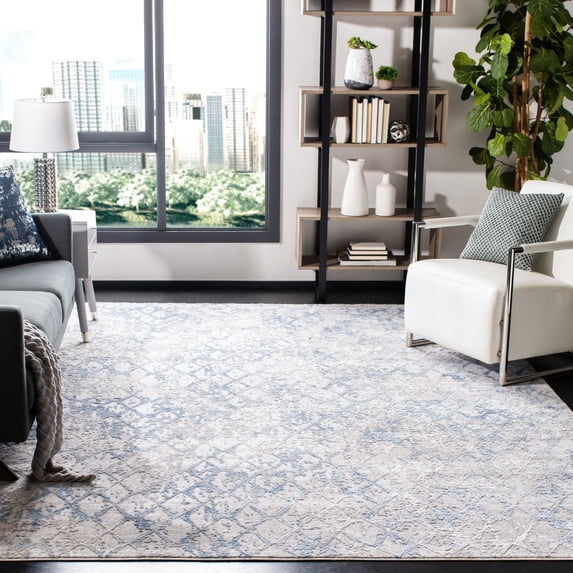SAFAVIEH Amelia Roslyn Abstract Area Rug, Light Gray/Blue, 11' x 15'