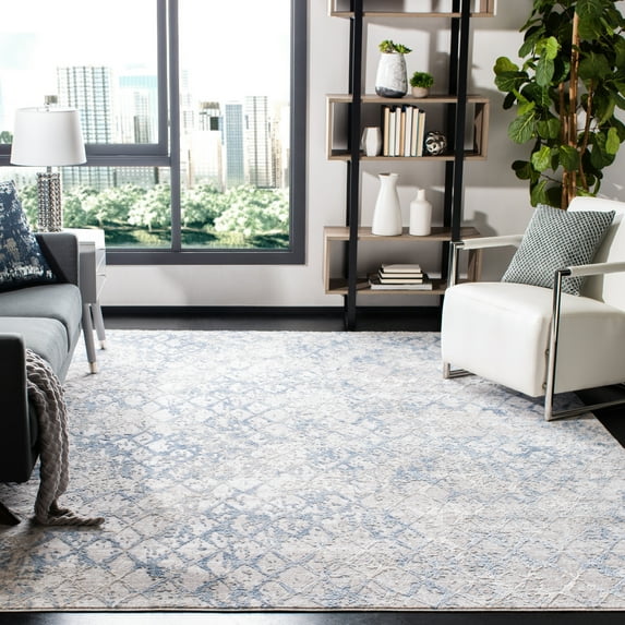 SAFAVIEH Amelia Roslyn Abstract Area Rug, Light Gray/Blue, 12' x 18'