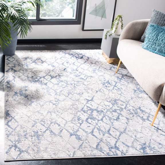 SAFAVIEH Amelia Roslyn Abstract Area Rug, Light Gray/Blue, 5'3" x 7'6"