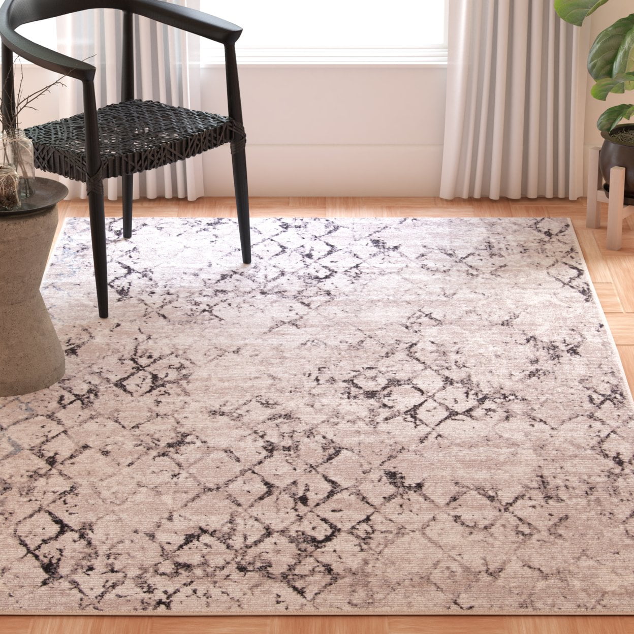 Amelia Modern Grey & Light Grey Abstract Runner Rug - 2'2" x 6'