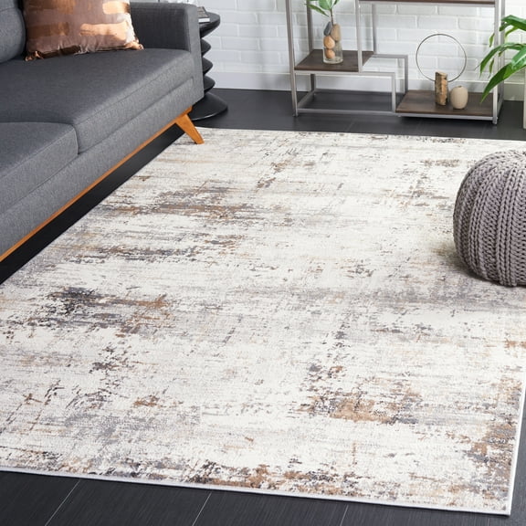 SAFAVIEH Amelia Topher Abstract Area Rug, Ivory/Gray, 5'5" x 7'7"