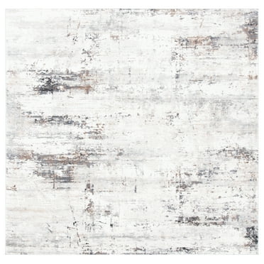 SAFAVIEH Amelia Topher Abstract Area Rug, Ivory/Grey, 6'7" x 6'7" Square