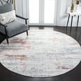 thumbnail image 1 of SAFAVIEH Amelia Topher Abstract Area Rug, Ivory/Rust, 6'7" x 6'7" Round, 1 of 11